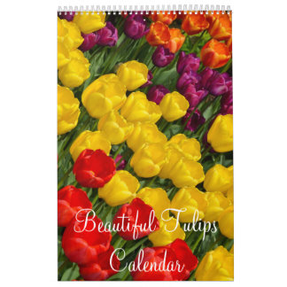 Colorful tulips calendar