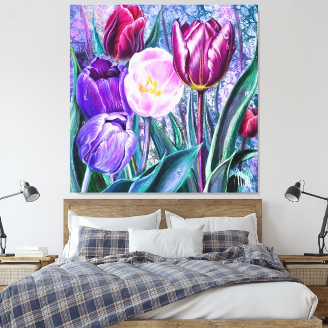 Colorful Tulips Canvas Print (Insitu(Bedroom))