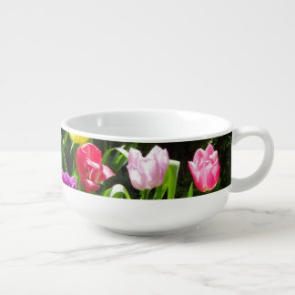 Colorful Tulips Close up Soup Mug