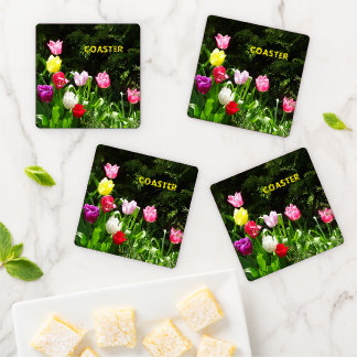 Colorful Tulips Cust. COASTER Coaster Set