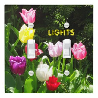 Colorful Tulips Cust. LIGHTS Light Switch Cover
