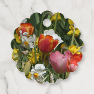 Colorful Tulips & Daffodils Favor Tags