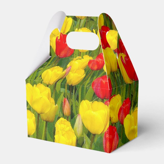 Colorful Tulips Favor Boxes (Front Side)