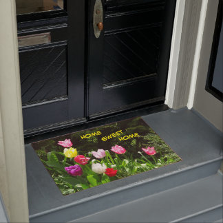 Colorful Tulips HOME SWEET HOME Door Mat
