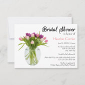 Colorful Tulips in Vase - 3x5 Bridal Shower Invite (Front)