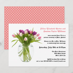 Colorful Tulips in Vase - Wedding Announcement