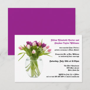 Colorful Tulips in Vase - Wedding Announcement
