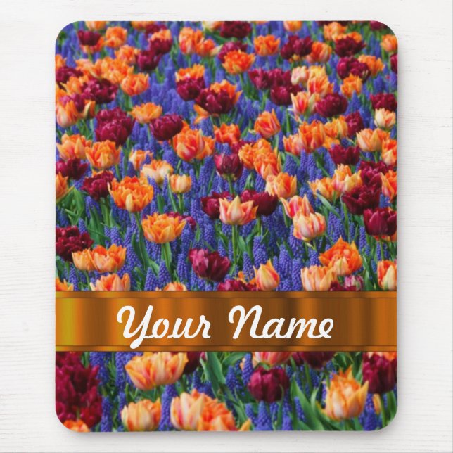 Colorful tulips mouse pad (Front)