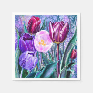 Colorful Tulips Napkins