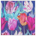 Colorful Tulips Pattern Fabric