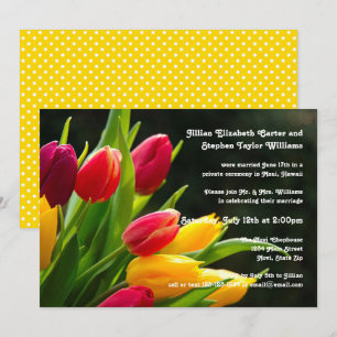 Colorful Tulips Photo - Wedding Announcement