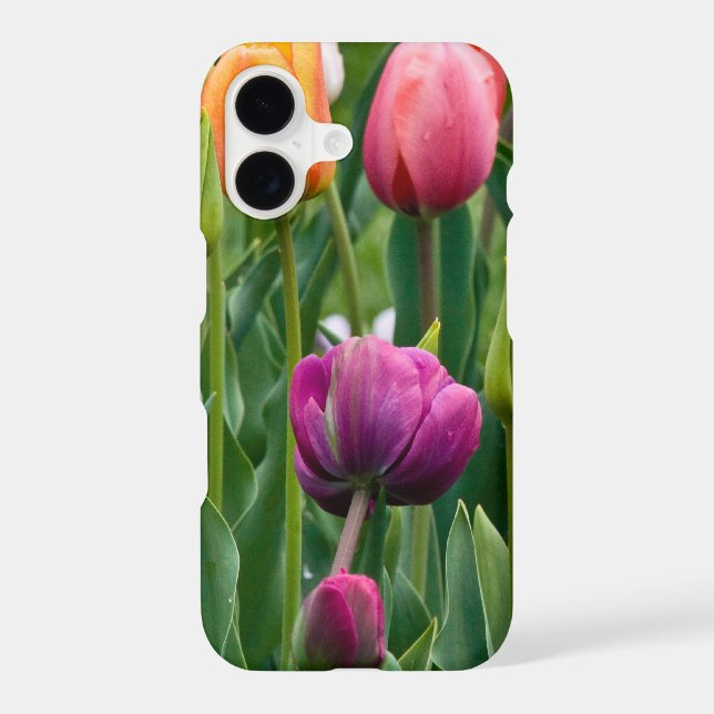 Colorful Tulips Print iPhone Case (Back)