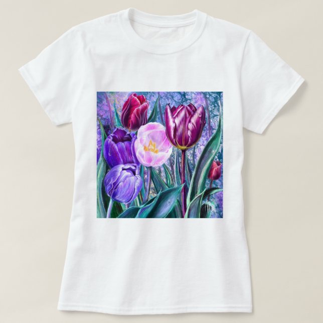 Colorful Tulips T-Shirt (Design Front)