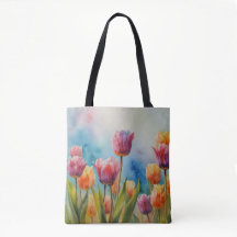 Colorful Tulips tote bag for spring