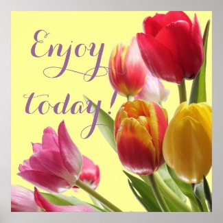 Colorful Tulips with Customizable Quotation – Garden Glo Flower Art