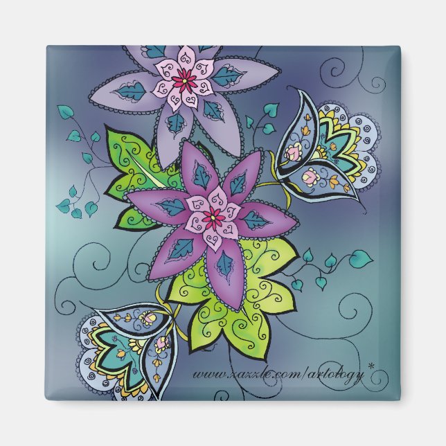 Colorful Tulps Magnet (square) (Front)