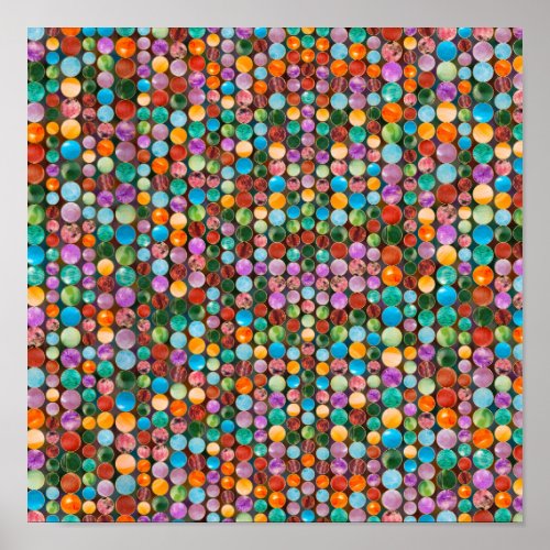 Colorful Tumbled Gemstones Beads Poster