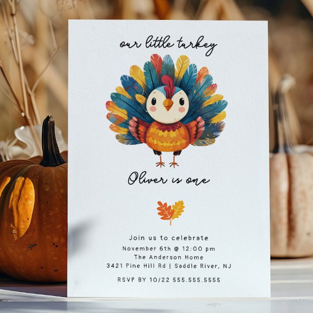 Colorful Turkey Birthday Invitation (Creator Uploaded)