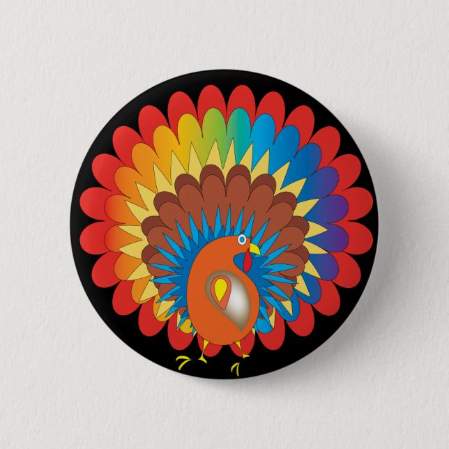 Colorful Turkey Button (Front)