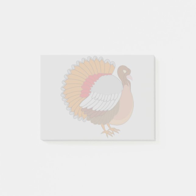 Colorful Turkey Post-it Notes (Front)
