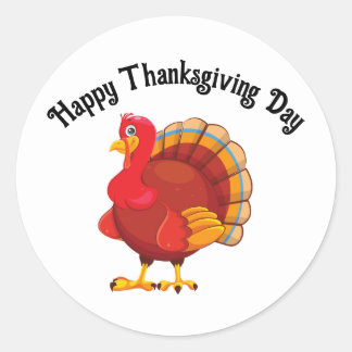 Colorful Turkey Round Sticker