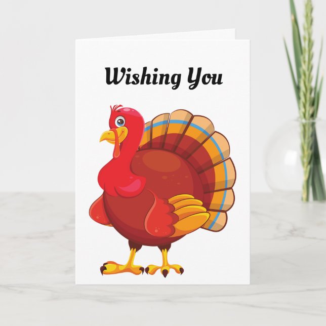 Colorful Turkey Thanksgiving Holiday Card (Front)
