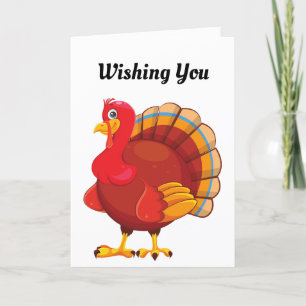 Colorful Turkey Thanksgiving Holiday Card
