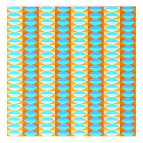 Colorful Turquoise Blue Orange Yellow Pattern Acrylic Print