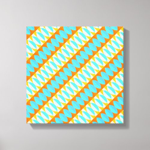 Colorful Turquoise Blue Orange Yellow Pattern Canvas Print