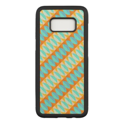 Colorful Turquoise Blue Orange Yellow Pattern Carved Samsung Galaxy S8 Case