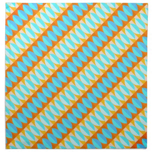 Colorful Turquoise Blue Orange Yellow Pattern Cloth Napkin