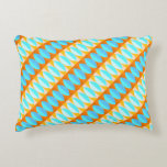Colorful Turquoise Blue Orange Yellow Pattern Decorative Pillow