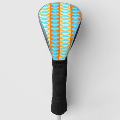 Colorful Turquoise Blue Orange Yellow Pattern Golf Head Cover