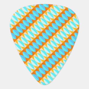 Colorful Turquoise Blue Orange Yellow Pattern Guitar Pick