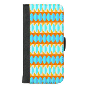 Colorful Turquoise Blue Orange Yellow Pattern iPhone 8/7 Plus Wallet Case