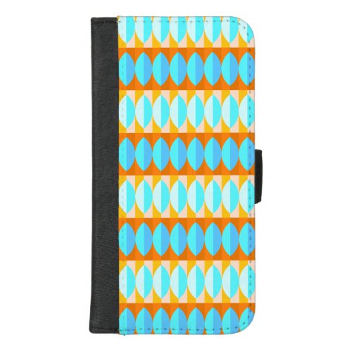 Colorful Turquoise Blue Orange Yellow Pattern iPhone 87 Plus Wallet Case