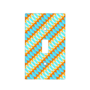 Colorful Turquoise Blue Orange Yellow Pattern Light Switch Cover