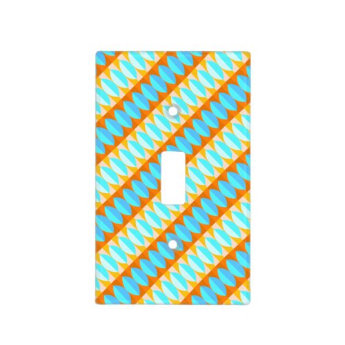 Colorful Turquoise Blue Orange Yellow Pattern Light Switch Cover