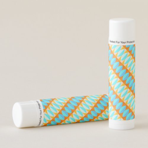 Colorful Turquoise Blue Orange Yellow Pattern Lip Balm