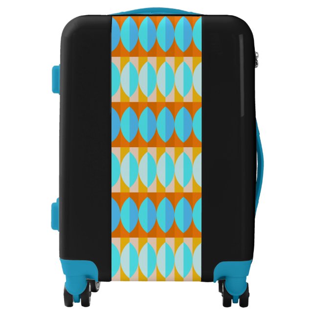 Colorful Turquoise Blue Orange Yellow Pattern Luggage (Front)