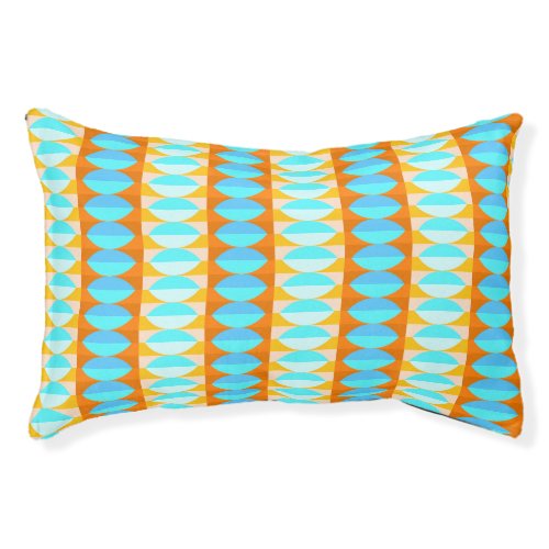 Colorful Turquoise Blue Orange Yellow Pattern Pet Bed
