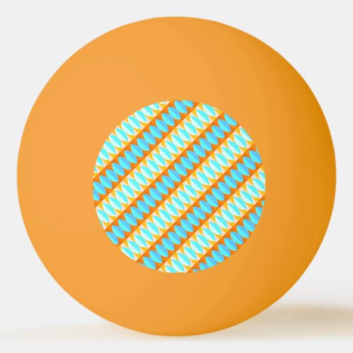 Colorful Turquoise Blue Orange Yellow Pattern Ping Pong Ball