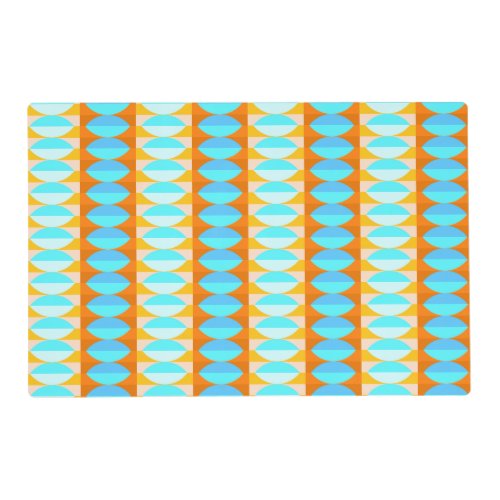 Colorful Turquoise Blue Orange Yellow Pattern Placemat