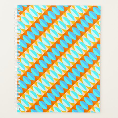 Colorful Turquoise Blue Orange Yellow Pattern Planner
