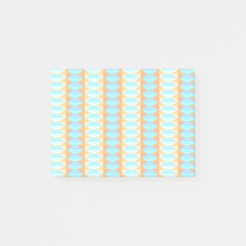 Colorful Turquoise Blue Orange Yellow Pattern Post_it Notes