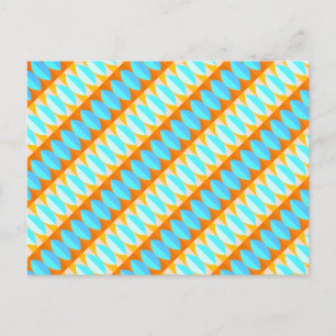 Colorful Turquoise Blue Orange Yellow Pattern Postcard