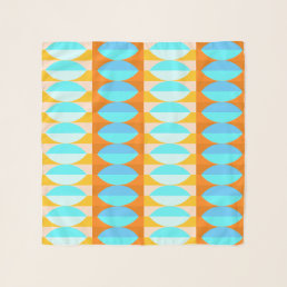 Colorful Turquoise Blue Orange Yellow Pattern Scarf