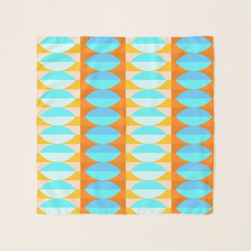 Colorful Turquoise Blue Orange Yellow Pattern Scarf