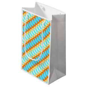 Colorful Turquoise Blue Orange Yellow Pattern Small Gift Bag