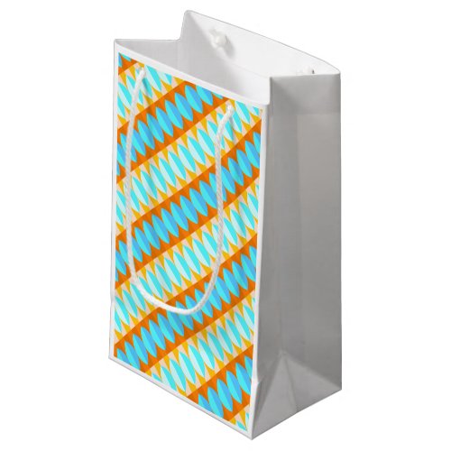 Colorful Turquoise Blue Orange Yellow Pattern Small Gift Bag